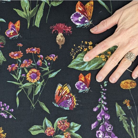 Vintage 1995 ALEXANDER HENRY FABRIC Narcissus Antique Reproduction Cotton Floral - Picture 5 of 6